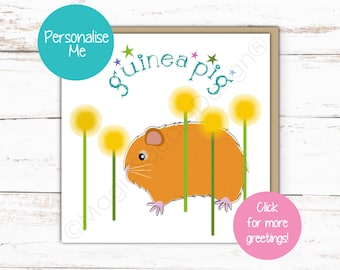 Personalised Guinea Pig Card - For Birthdays & More!