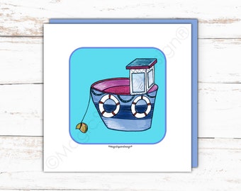 Coastal Fishing Boat Seaside Greetings Card