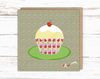 Retro Style Cup Cake Card - For Yummy Birthdays & More!