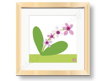 Orchid Flower Art Print - Available in three mount sizes