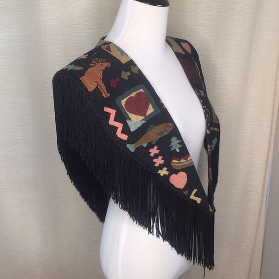 Jacket Addendum Western Fringe Vest / Capelet - image 7