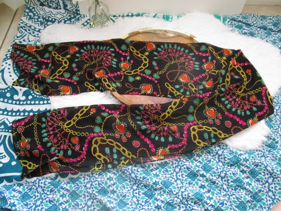 MS CHAUS Scarf / Jewel Print Scarf / Vintage Long… - image 5