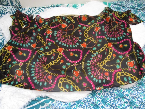 MS CHAUS Scarf / Jewel Print Scarf / Vintage Long… - image 3