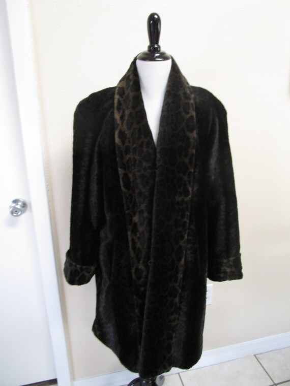 Faux Fur Cache Coat / Faux Fur Leopard Print / Siz
