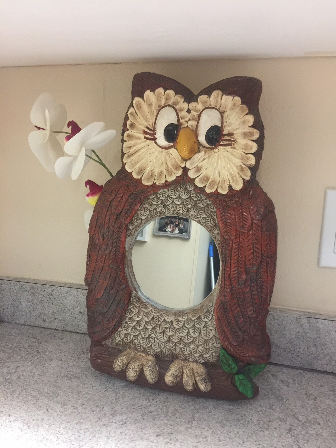 Large Owl Mirror/ Ceramic Owl Mirror Etsy