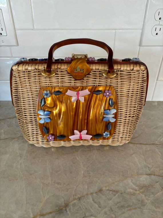 Vintage Tropica Miami Florida Wicker Purse - image 2