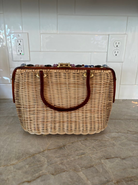 Vintage Tropica Miami Florida Wicker Purse - image 6