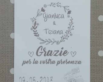 Biglietto di ringraziamento matrimonio