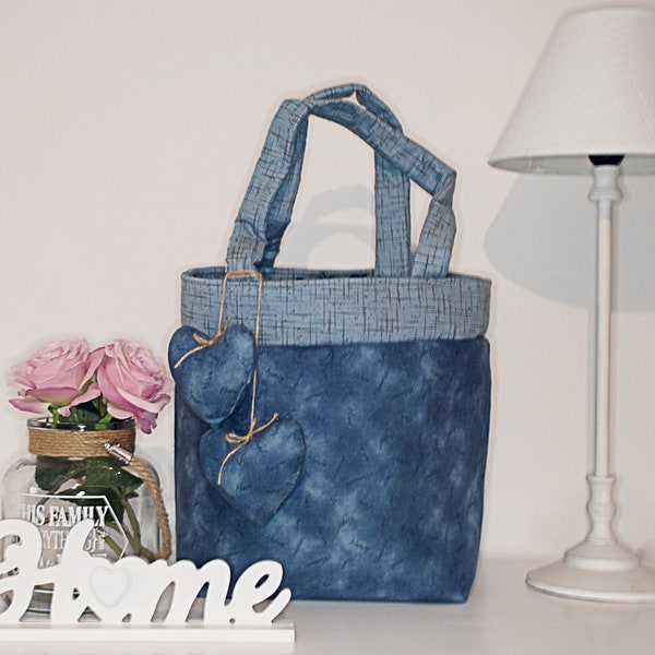 Borsa Blu con cuori