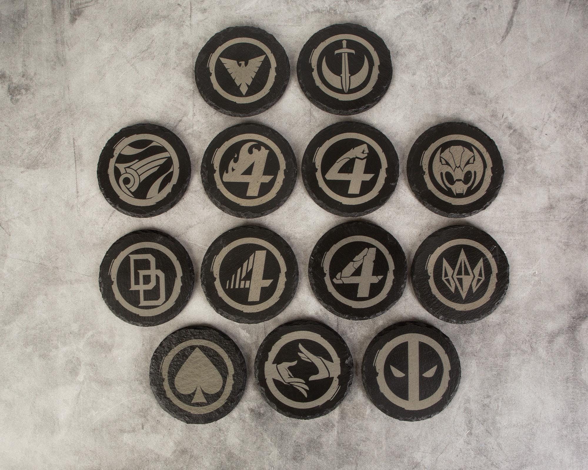 Marvel Rivalsemblem Marvel Rivals Character Emblems Slate Coasters - Etsy