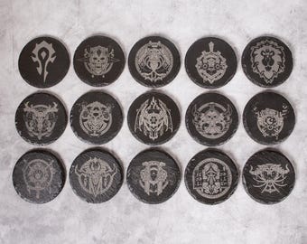 World of Warcraft Class Slate Coasters