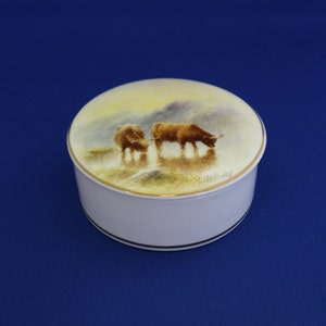 Vintage, original hand painted bone china pieces by Stoke Pottery artists, Milwyn Holloway and Roger Shufflebotham