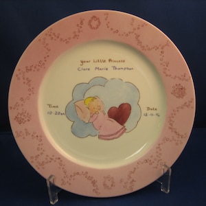 Personalised Porcelain, hand painted, Baby Plate, different designs are available