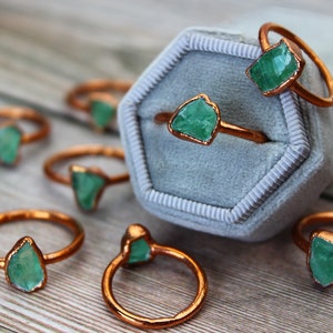 Raw Fluorite Rings // Electroformed Crystal Jewelry // Rogerly Fluorite Crystals // Handcrafted Copper Gemstone Ring