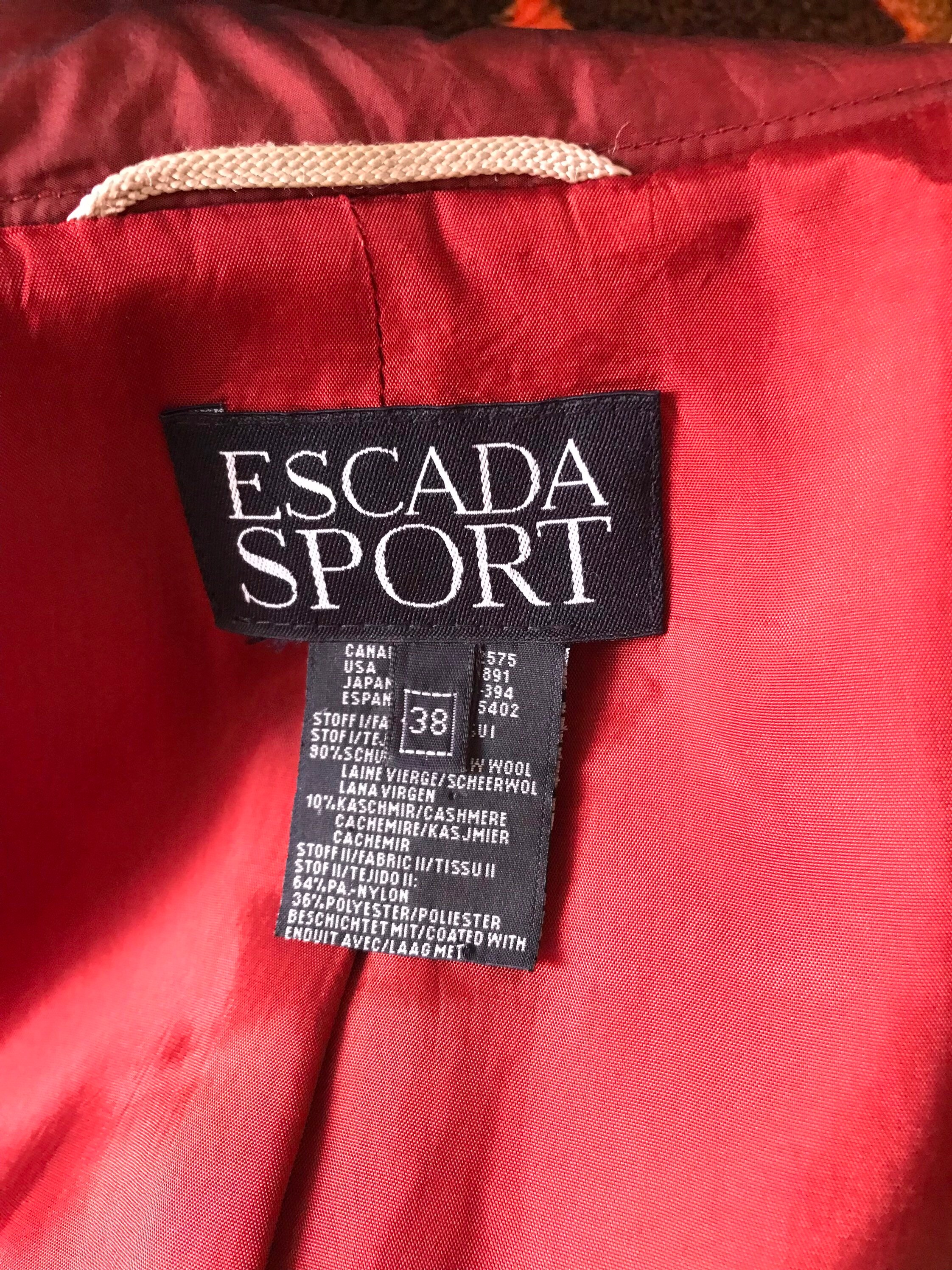 Escada Sport 80s Vintage Buttoned Blazer/jacket in Red Brick Escada Sport 80s Vintage Buttoned Blazer/jacket in Red Brick