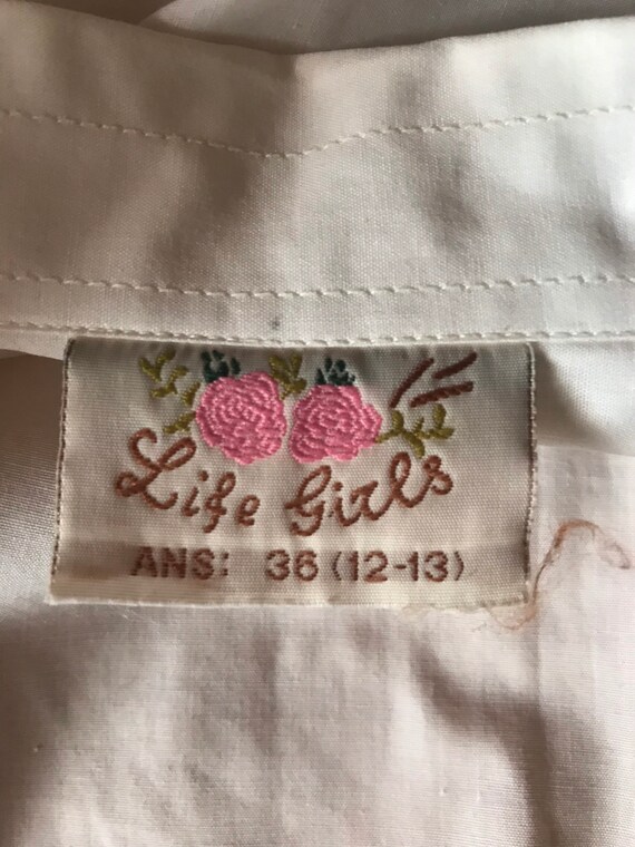 White 80s Vintage Buttoned Shirt With Attached Blue Vest and White 80s Vintage Buttoned Shirt With Attached Blue Vest and
