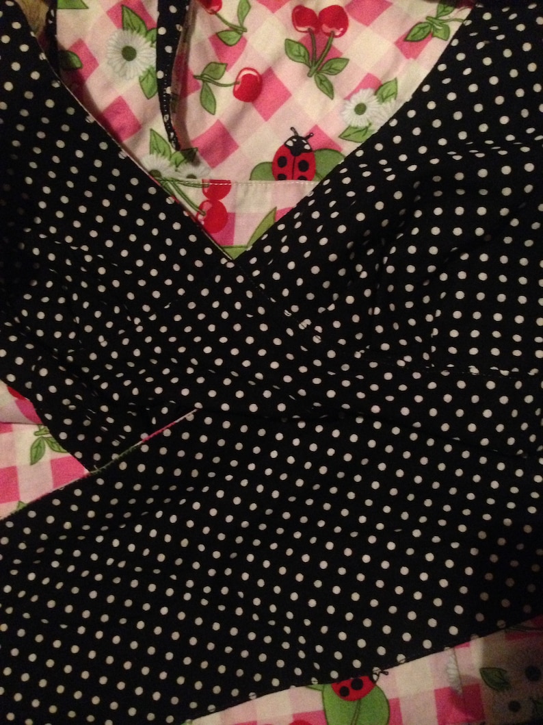 ladybugs swing 50 styled lovely dress with cherries checkered /& polka dot pattern pin up Rockabilly