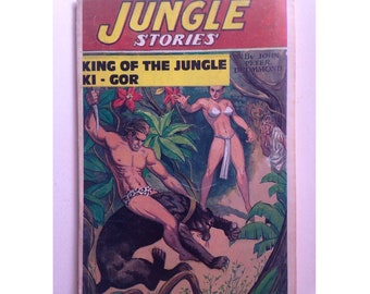 Ki-Gor (Tarzan) stories collectable book "King of the Jungle" rare magazine from 1948, Made in USA