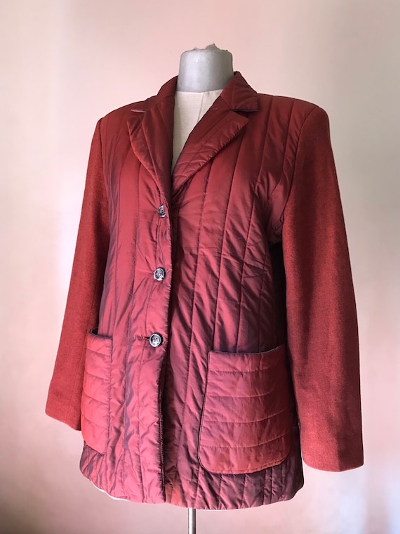 Escada Sport 80s Vintage Buttoned Blazer/jacket in Red Brick Escada Sport 80s Vintage Buttoned Blazer/jacket in Red Brick