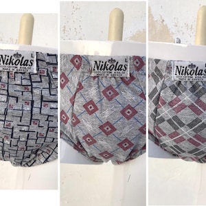 3 retro underwear for men, 80s vintage all cotton, men’s briefs available in three different designs. Brand new