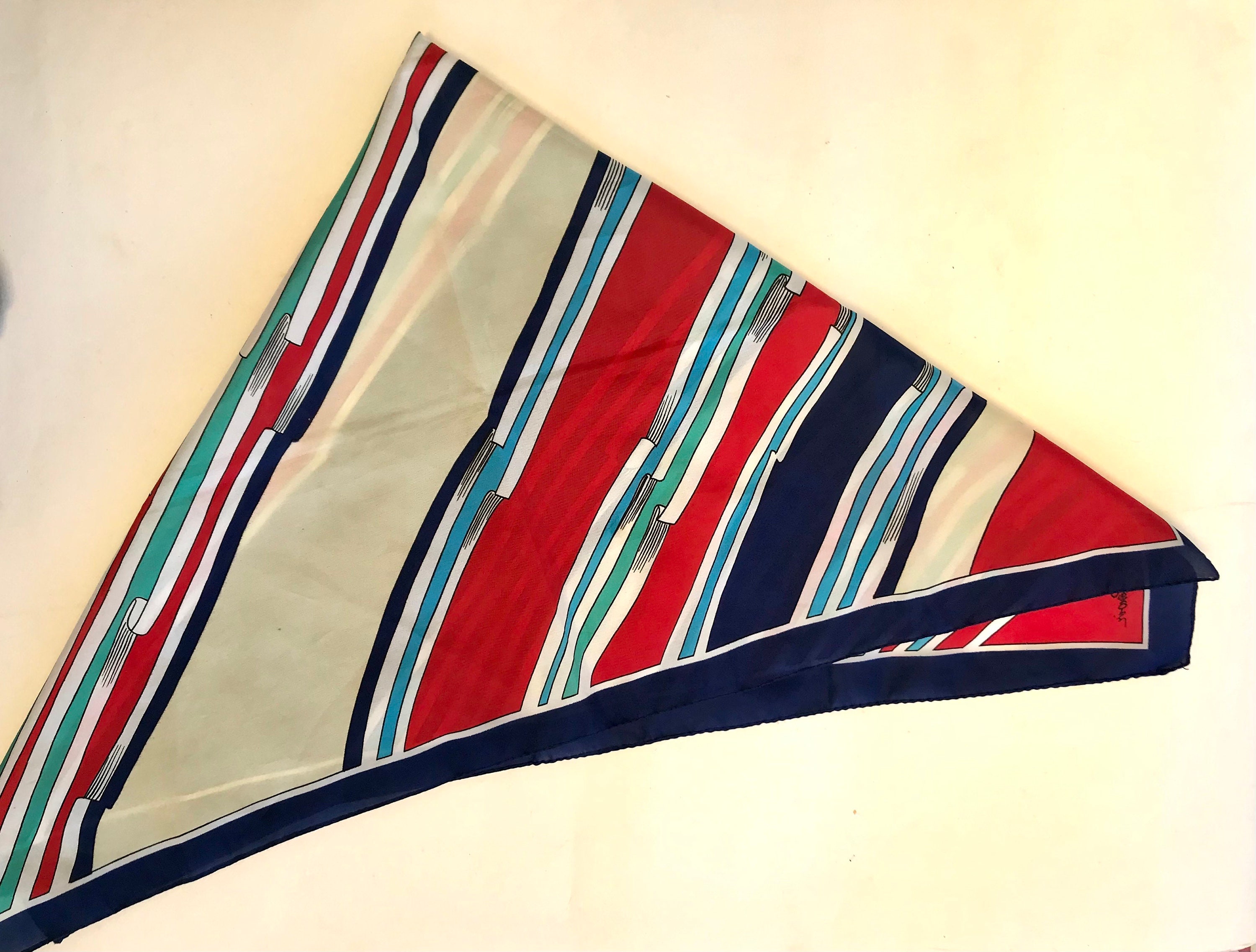Foulard Art of the Scarf, Italie, polyester, vintage (D'occasion) à