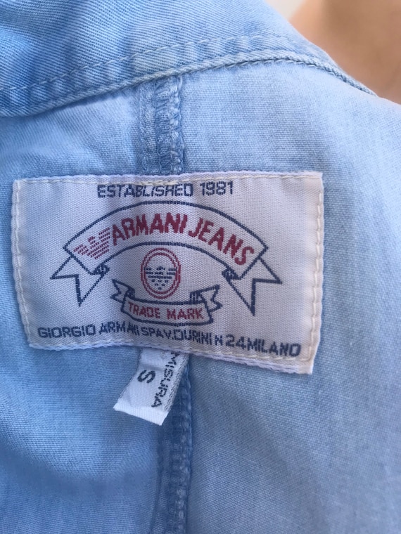 thermometer Gezamenlijke selectie Zichtbaar Armani Jeans Soft Light Blue Denim Buttoned Waisted Shirt With - Etsy