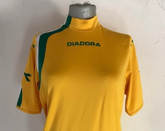 Athletic Diadora Jersey Men's Mockneck Blouse 90s Vintage Does 70s