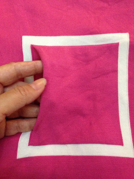 Shocking pink geometric squared colorblock mini d… - image 7