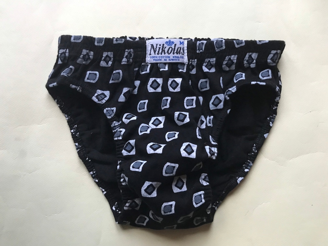 Geometric Print Underwear for Men, 80s Vintage All Cotton Kitschy Cute