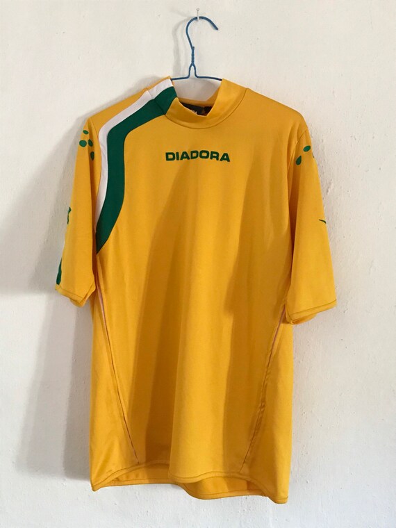 Athletic Diadora Jersey Men's Mockneck Blouse 90s Vintage