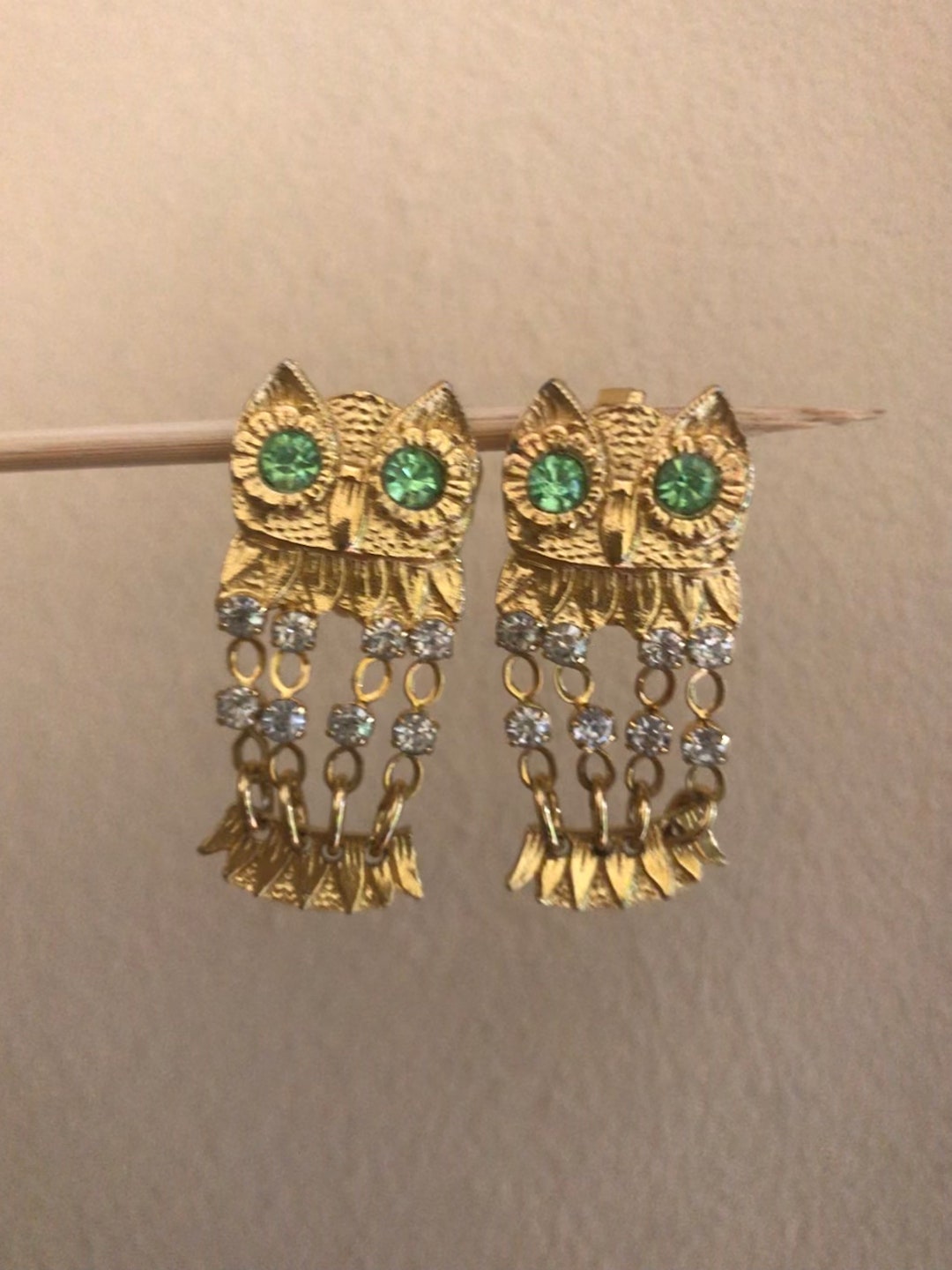 Boucles D'oreilles Vintage Dorées - Clips Motif Goutte, Métal Doré, Occasion En Bon état