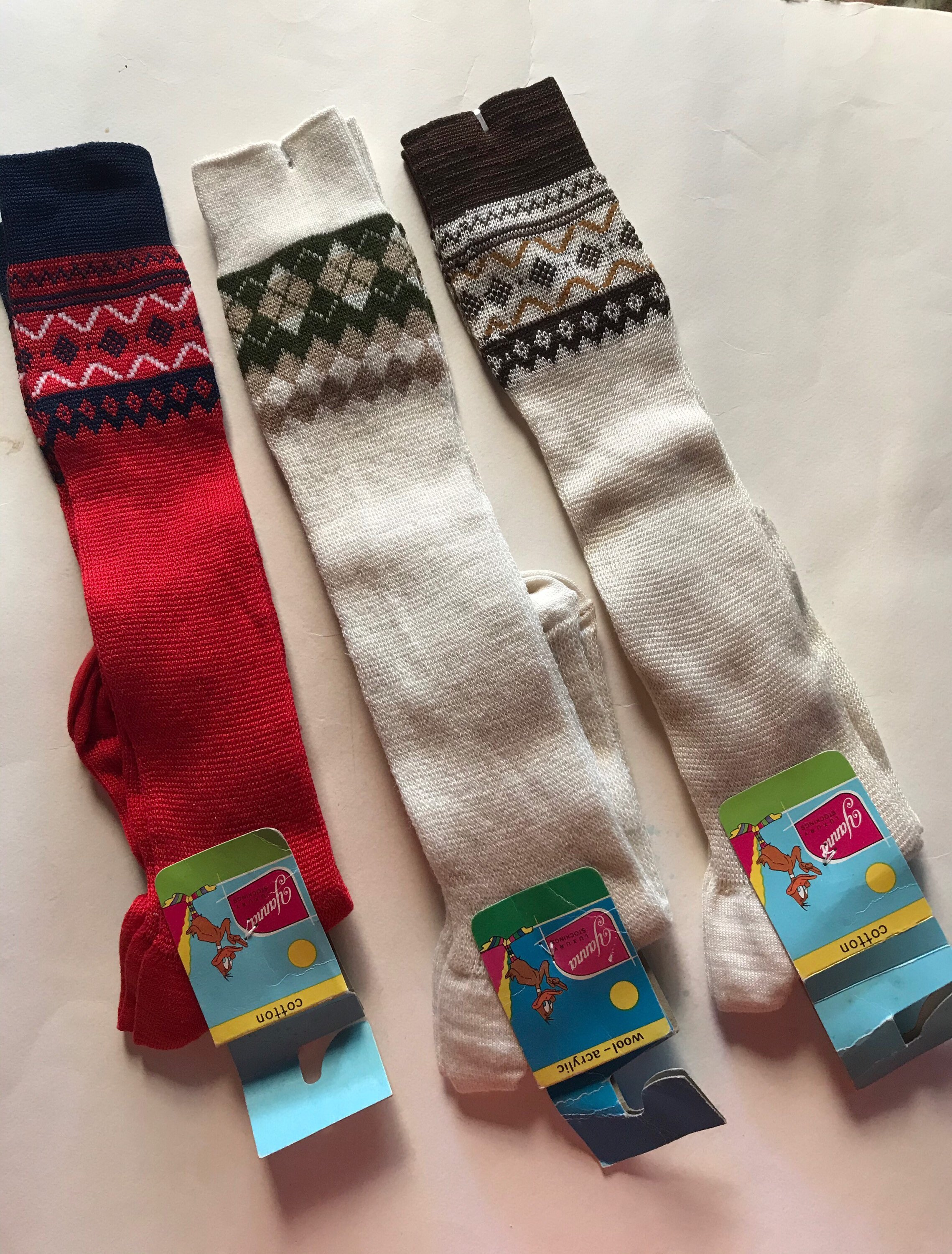 1970 vintage set of 3 socks for kids 7-8 years old made of | Etsy