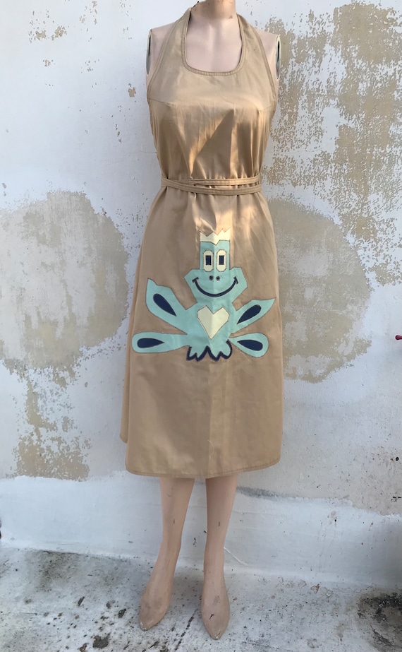 frog design dress Cute Frog, Little Frog, Baby Frog, Green Frog Toddler Dress - Mauve with  Speckles