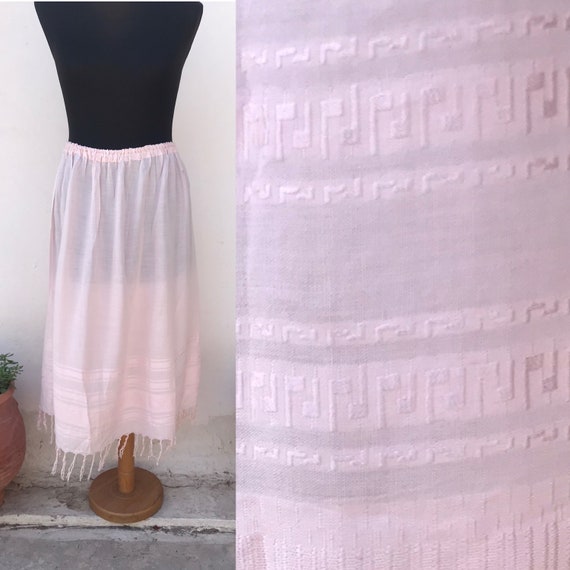 Powder pink long folk, traditional, boho/hippie 70