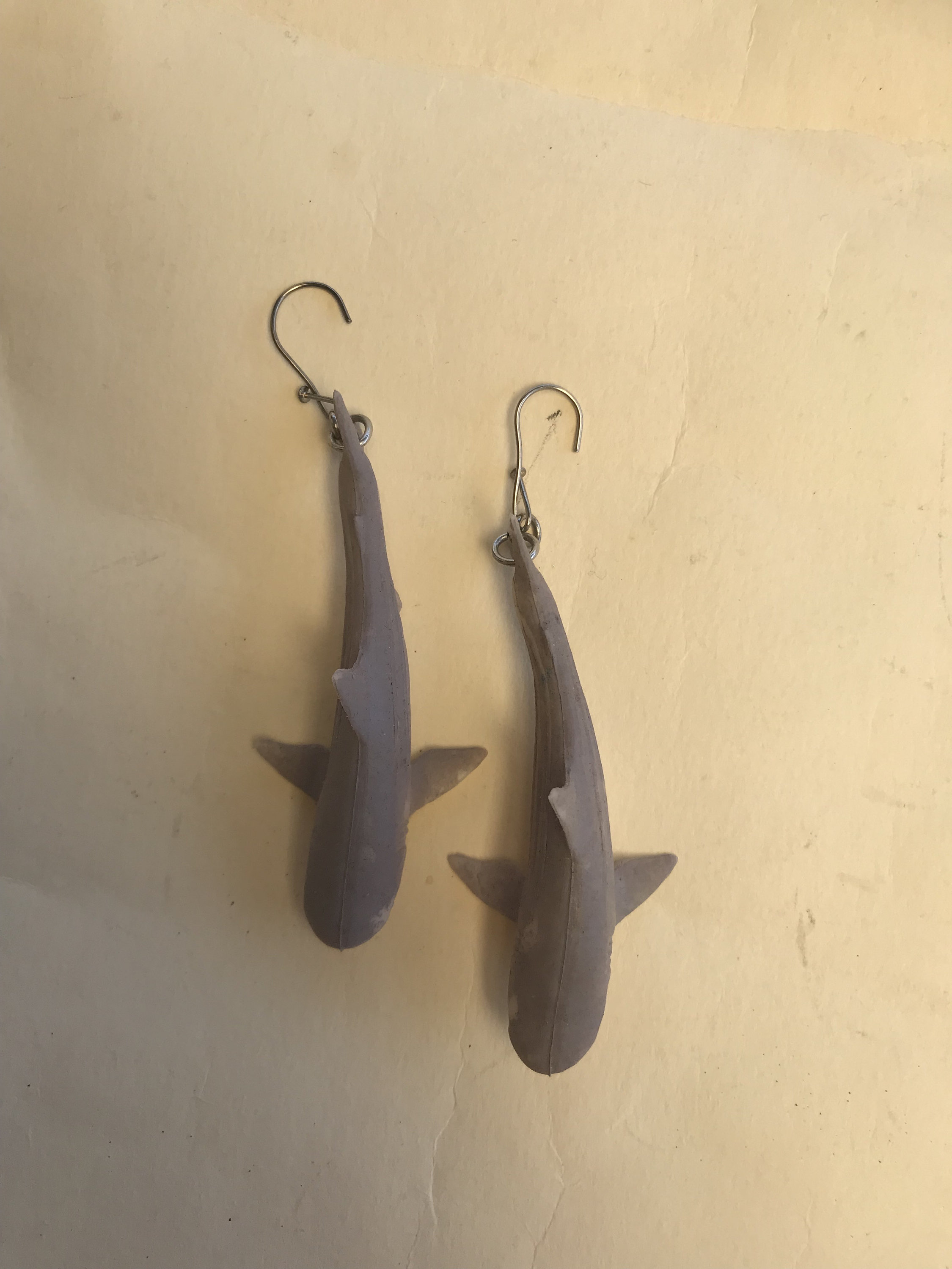 Gray Shark 90s Vintage Dangle Plastic Earrings, Summer Jewelry, Fancy ...