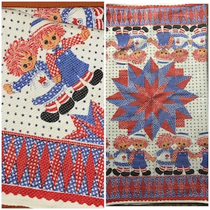 Raggedy Ann and Andy 70s vintage waffle duvet cover made by cotton for kids