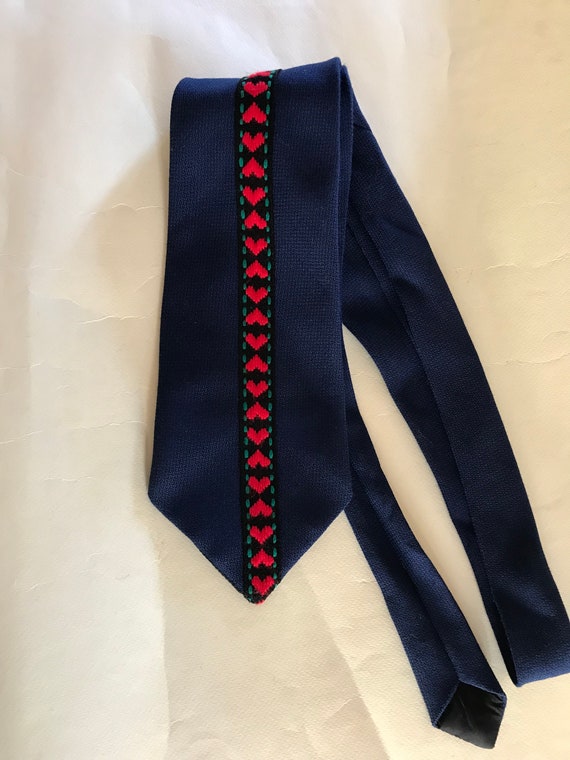 70's vintage chunky knitted dark blue, wide neckt… - image 4