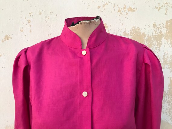 Puffy Shouldered Full Sleeved Fuchsia Early 80s Vintage