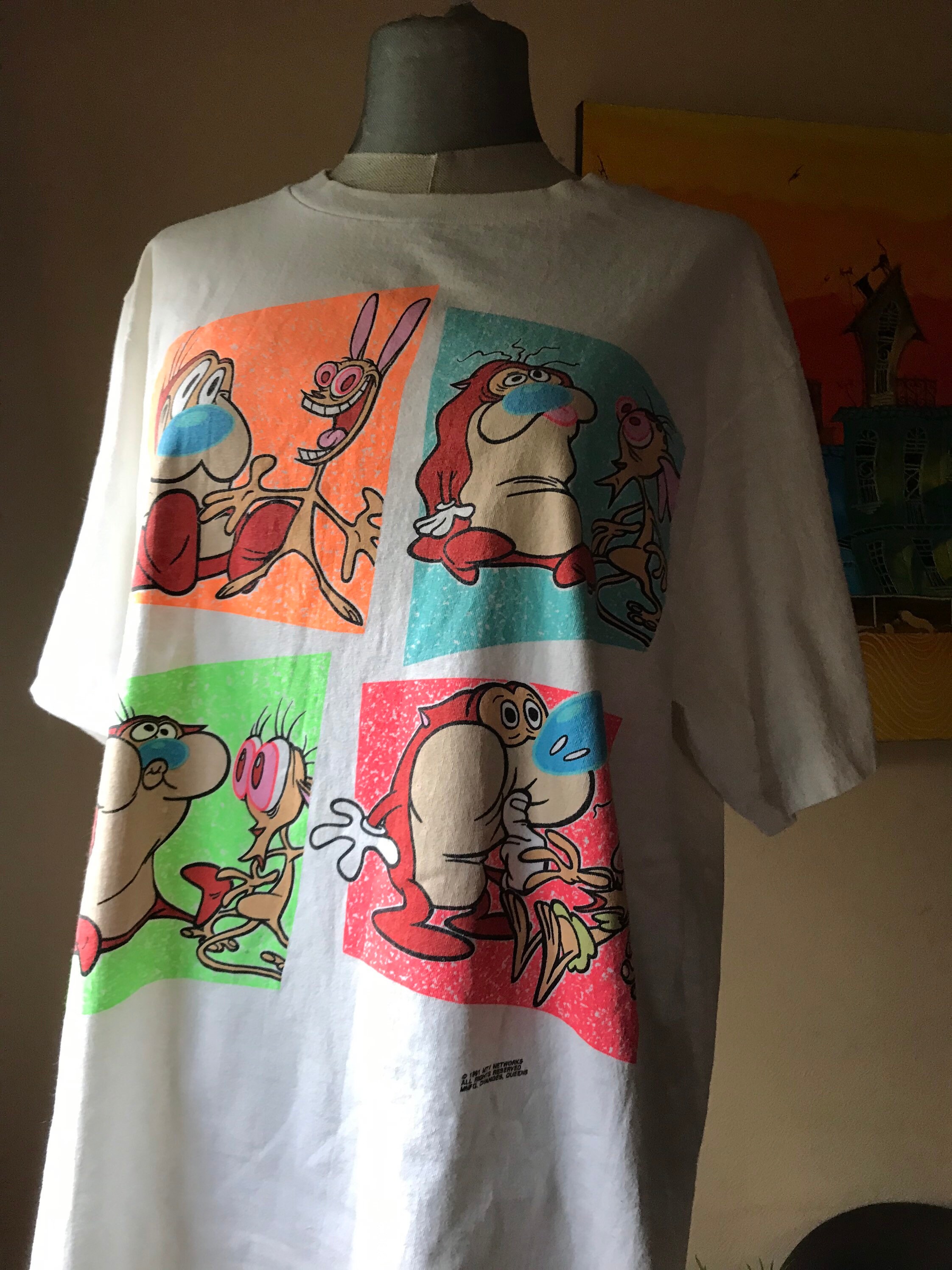 Ren & Stimpy Show Tシャツ 1991年製 Rare Vintage 1991 The Ren And Stimpy Show Oh Joy MTV T-Shirt
