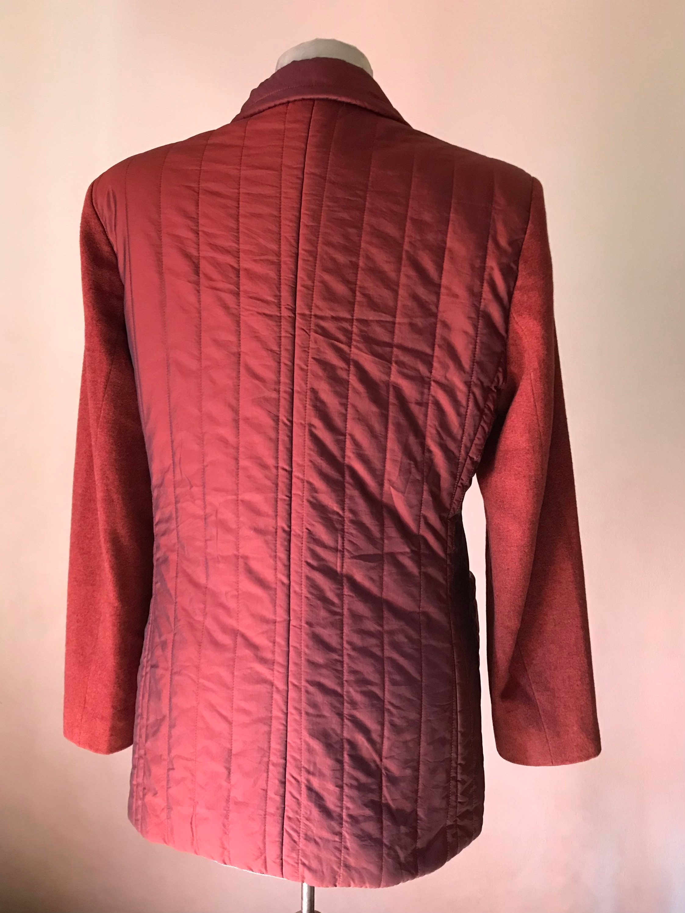 Escada Sport 80s Vintage Buttoned Blazer/jacket in Red Brick