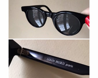 Alain Mikli 0134 101 black round sunglasses, made in France in the early or mid 90s