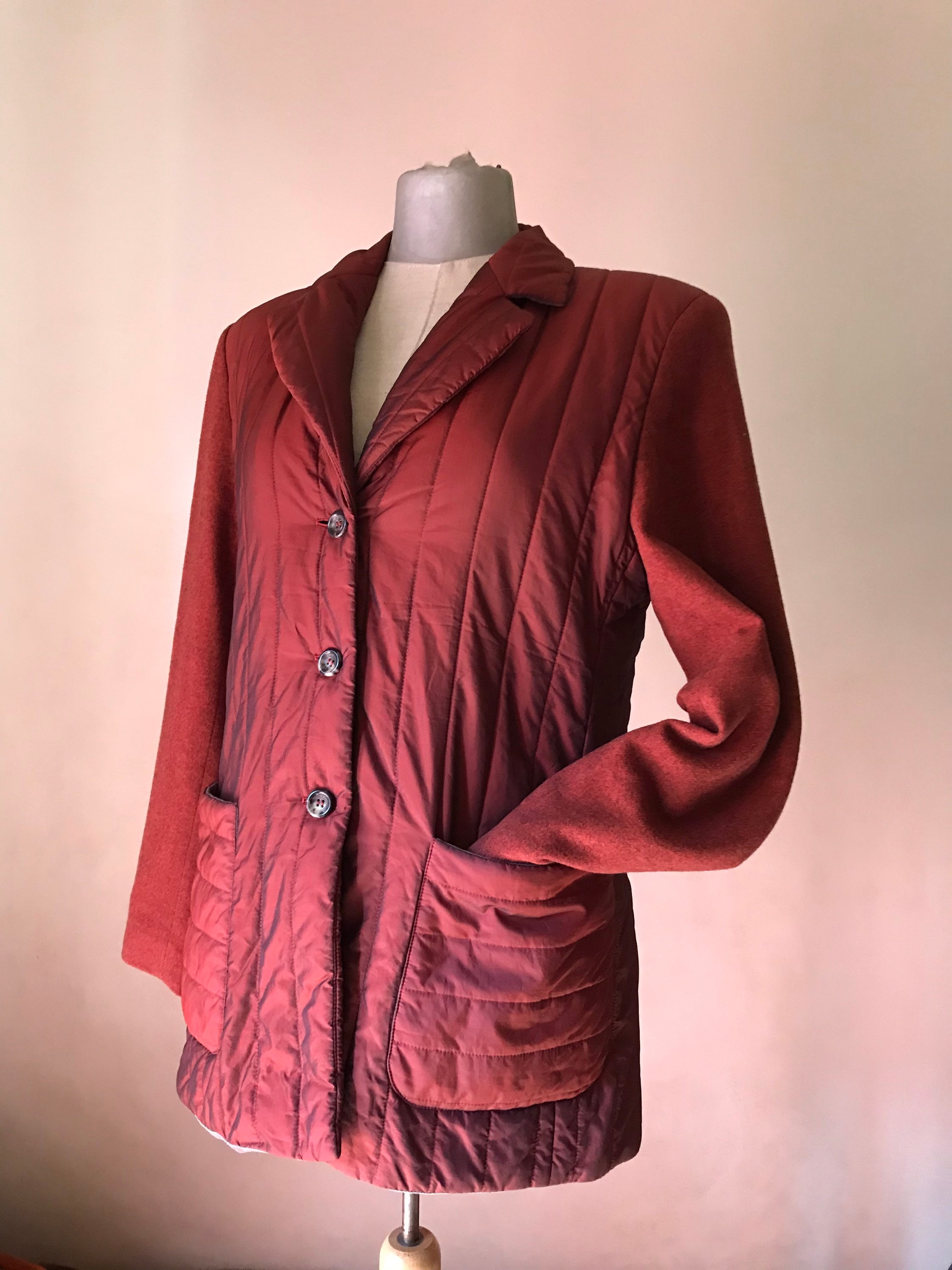 Escada Sport 80s Vintage Buttoned Blazer/jacket in Red Brick