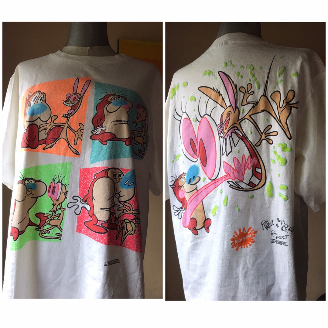 Rare Vintage 1991 The Ren And Stimpy Show Oh Joy MTV T-Shirt