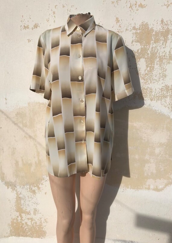 Recurring squared patterned 90's vintage lightwei… - image 5