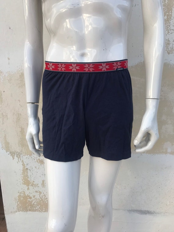 Buy Cotton Underwear Boxers for Men in Dark Blue With Fair Isle/nordic  Designs on the Waist by Calida, Switzerland, 80s Vintage. New Old Stock  Online in India 