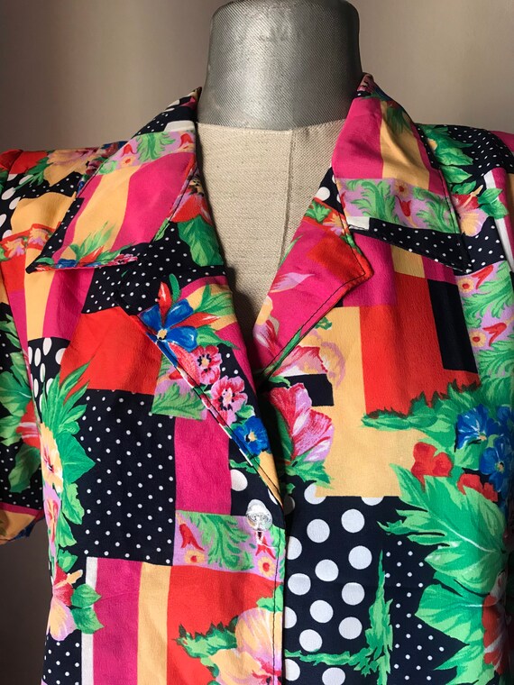 Colorful lightweight 80s vintage blazer featuring… - image 7