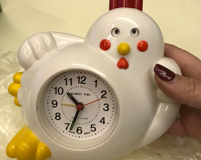 The Chicken Alarm Clock, a Rare 1980s Vintage Novelty and Fun Clock