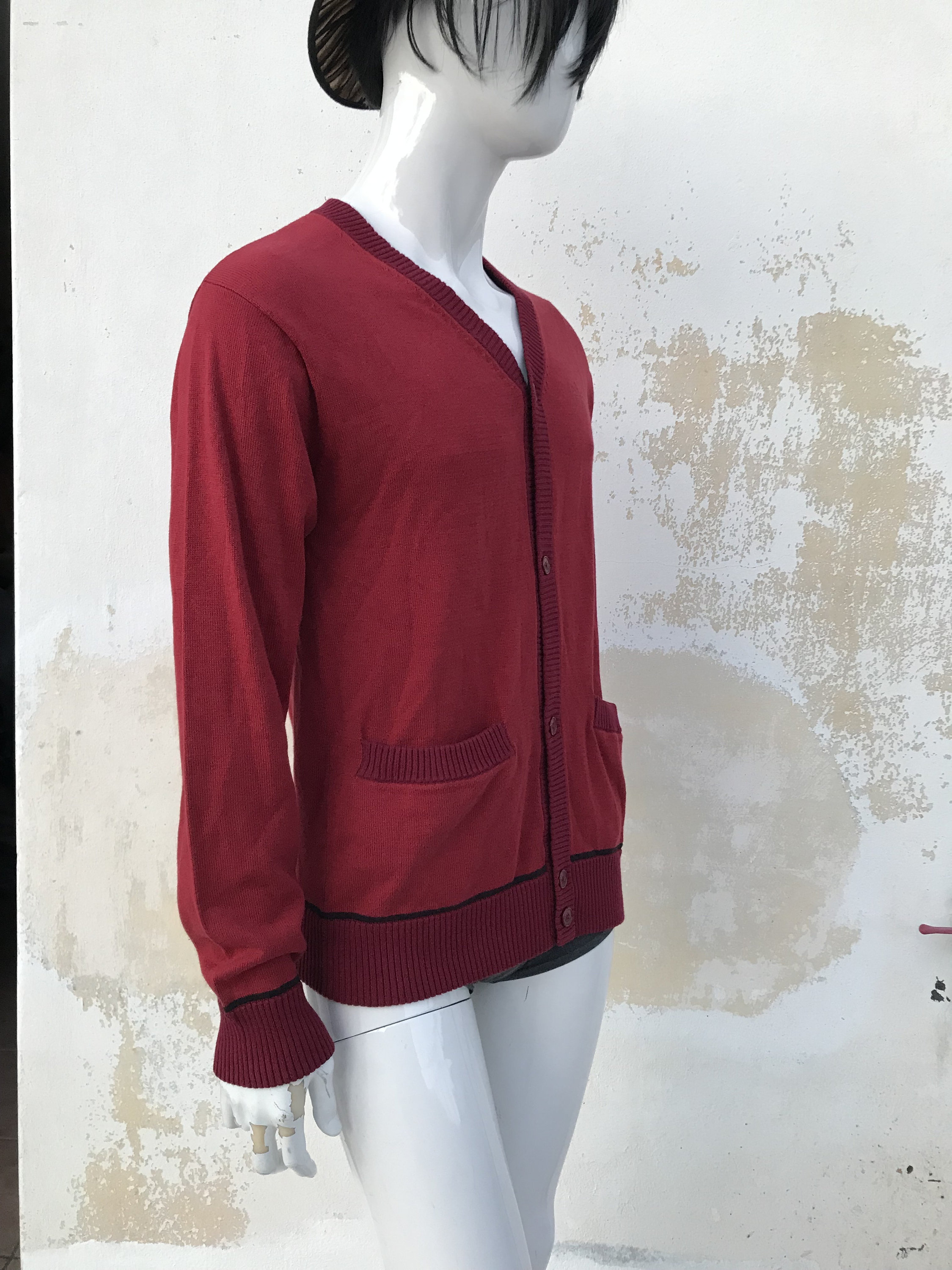 Adidas Rare Burgundy, Long Knitted Cardigan/pullover for Men