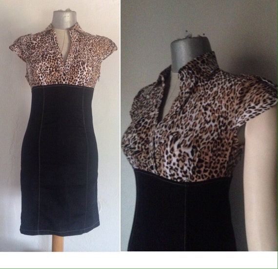 leopard print rockabilly dress