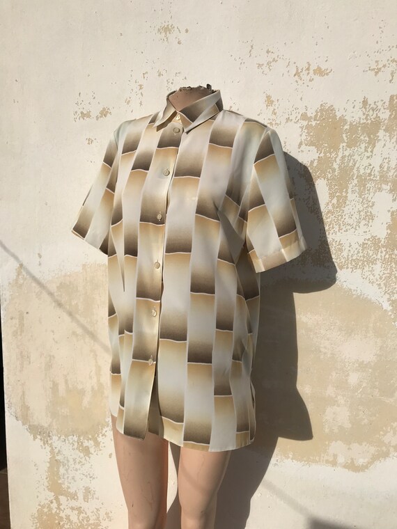 Recurring squared patterned 90's vintage lightwei… - image 3